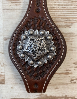 Floral Pentagon Concho antik 1 1/2